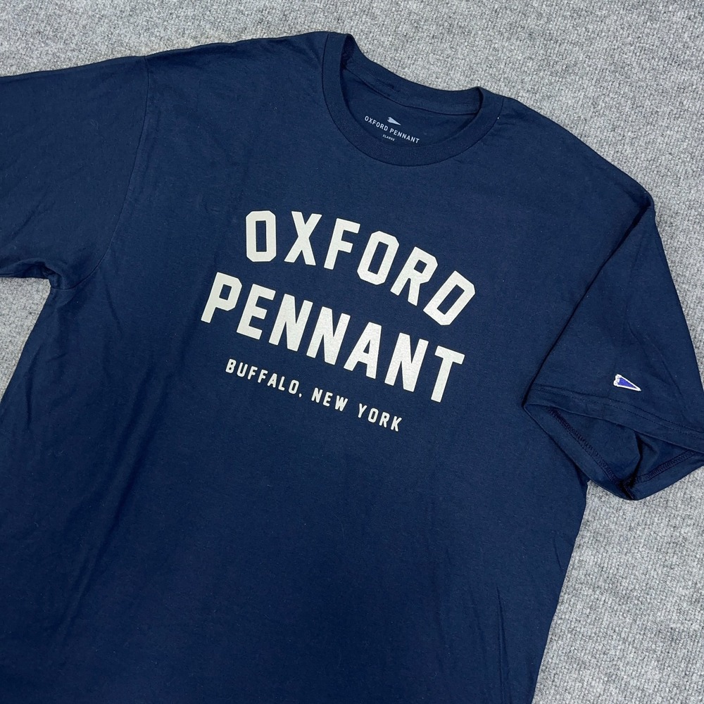 Oxford Pennant T Shirt Men XL Navy Buffalo New York NY All American Tee